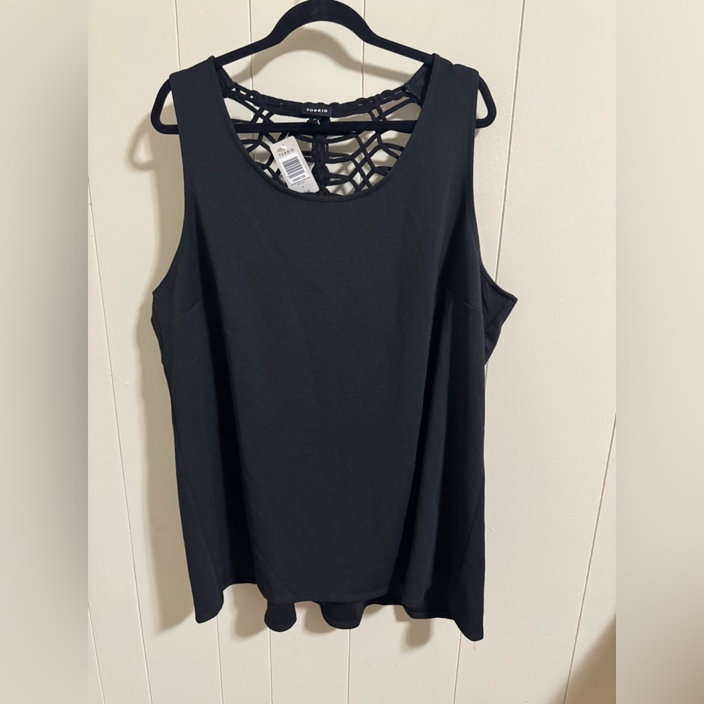 Torrid Black Lattice Back Tank Top cami 5x 5 30/32 stylish NWT work holiday